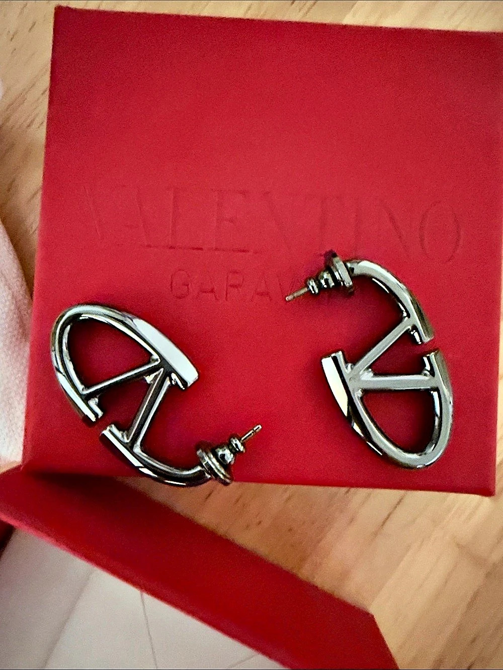 Valentino Garavani VLogo Signature earrings Earrings Pewter Silver Size One Size